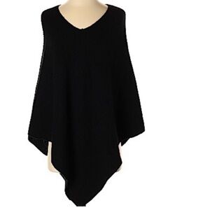 Joie Black Poncho Sweater Asymmetrical Hem